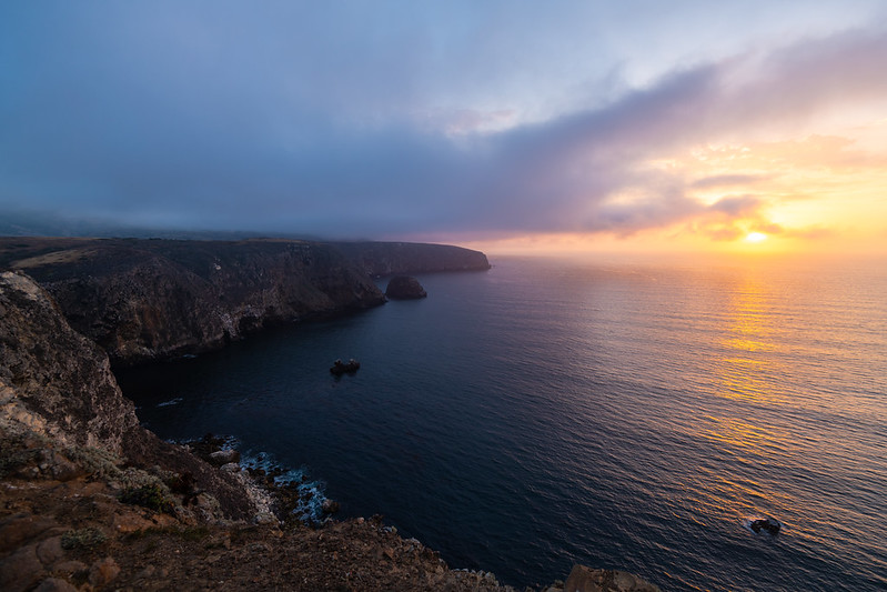 Sunset on Santa Cruz island
